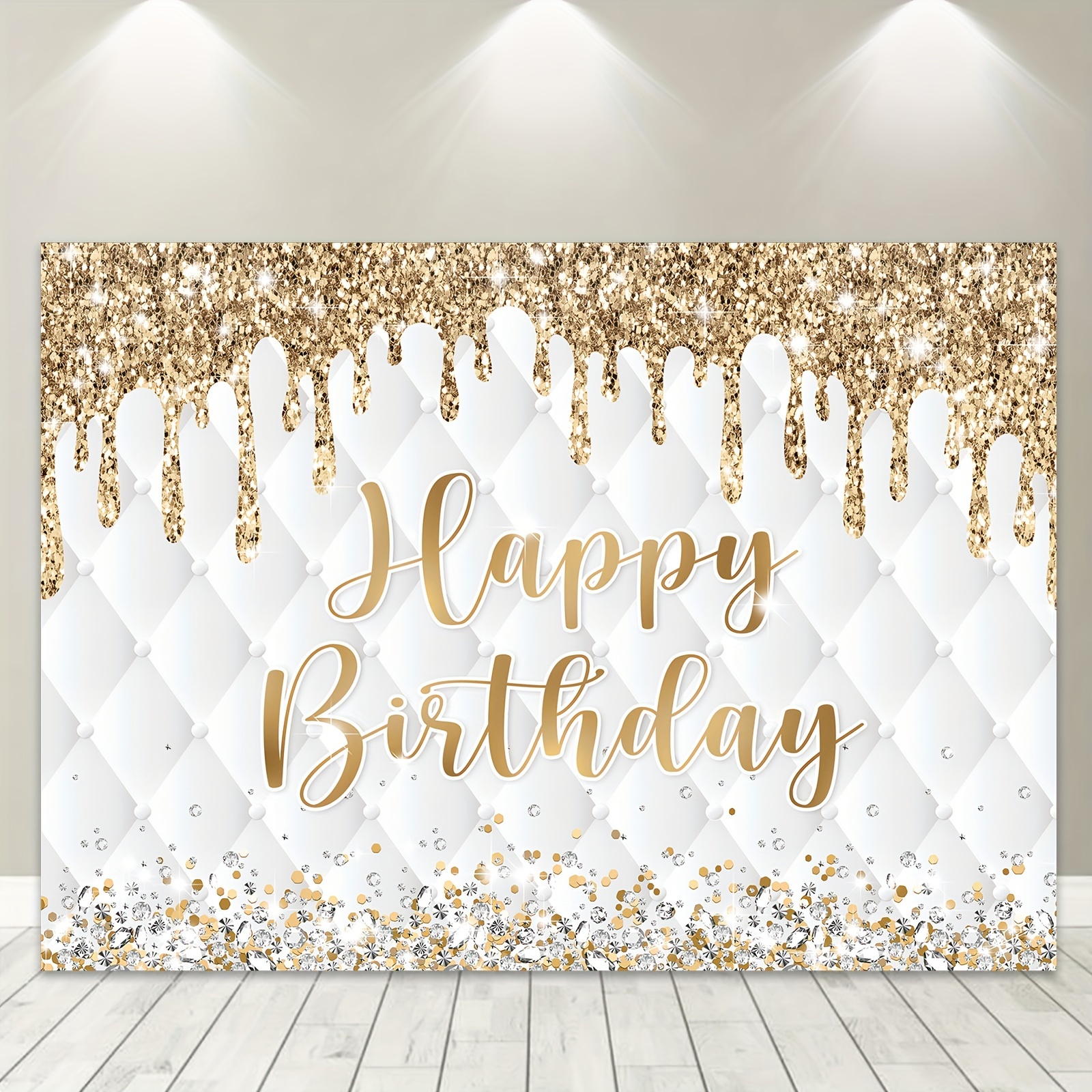 Decoración de feliz cumpleaños, mantel impreso con letras, diseño de escena  de dibujo, celebración de boda, soporte de mesa, 54x72 pulgadas