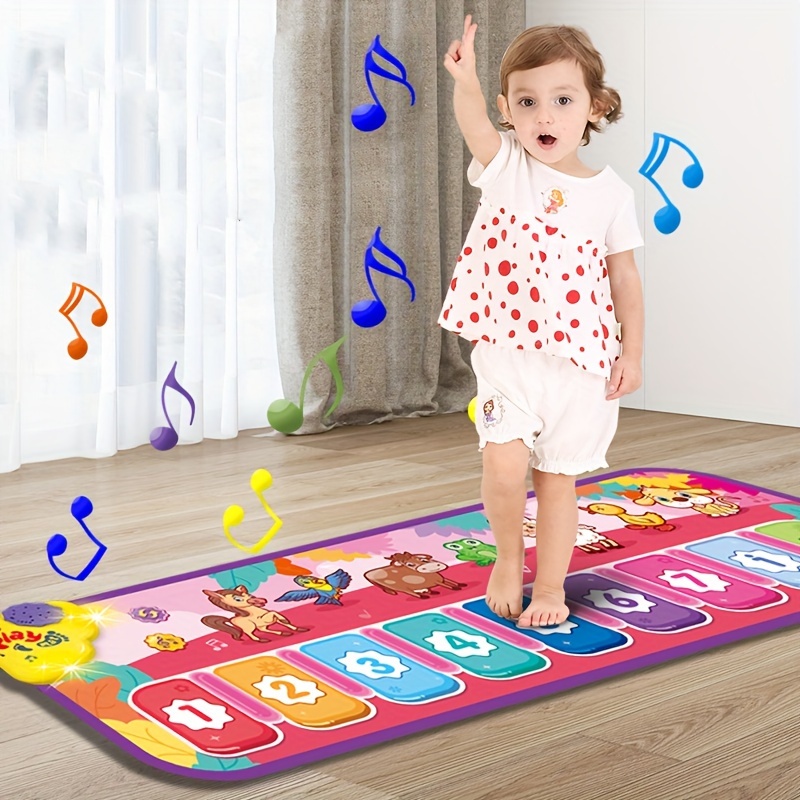 Tapis de Danse Jouets pour Enfants, Filles Tapis de Jeu Musicale avec 6  Modes de Défi, Musique intégrée, Fonction Bluetooth, Affichage LED, Cadeau  de
