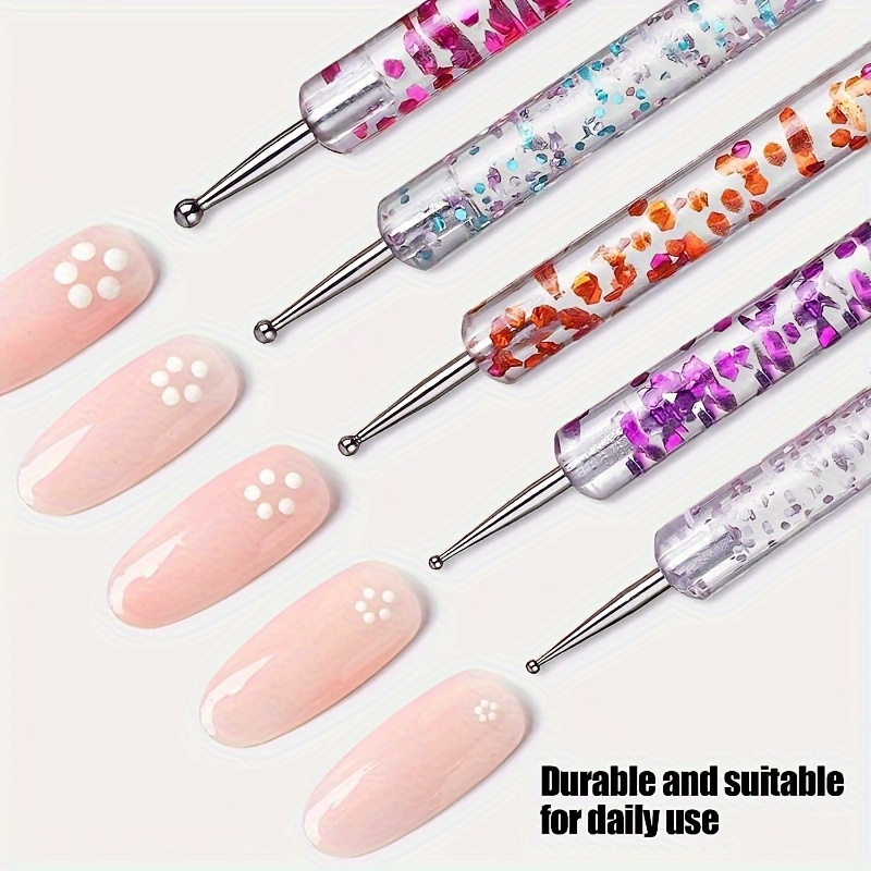 ACRYLIC PAINT Nail Dotting Tool NEEDLE & DOTTER Double Ended Manicure NAIL  ART