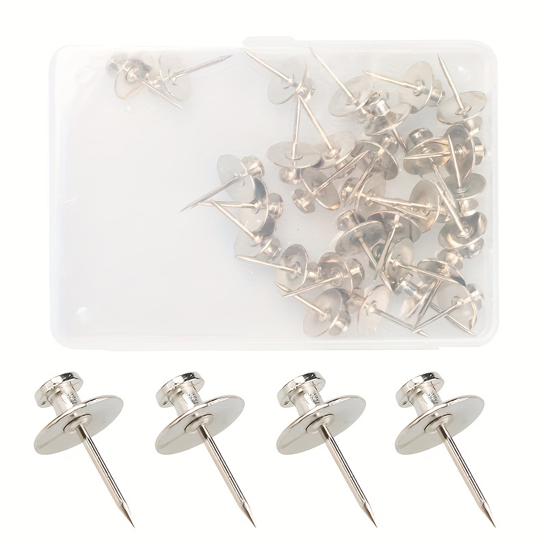 100pcs Plastic Clear Push Pins - Steel Point & Transparent Flat Heads for  Cork Boards, Wall Hangings & Bulletin Boards