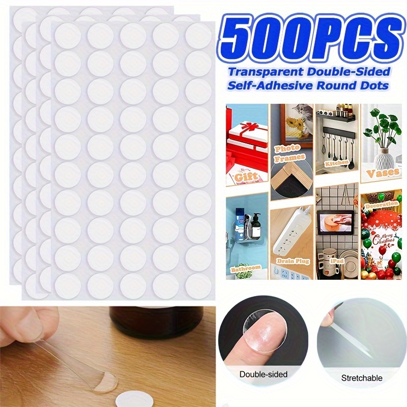 600pcs/1200pcs Glue Points, Balloon Glue 10mm/0.4 12 Rolls Poster Putty  Adhesive Clear Balloons Dots Tape Removable Double Sided Non Trace Stickers  F