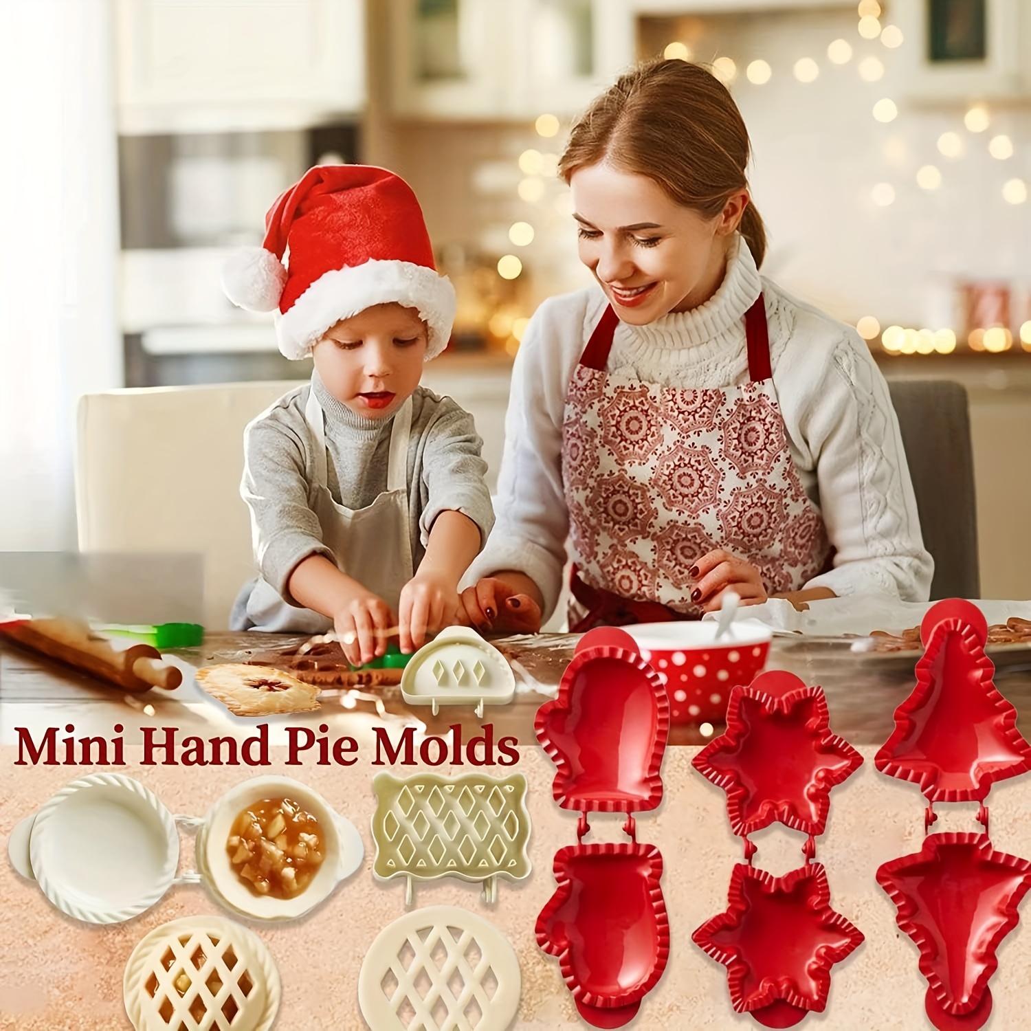 Christmas Pocket Pie Moulds Classic Mini Hand Pie Molds - Temu