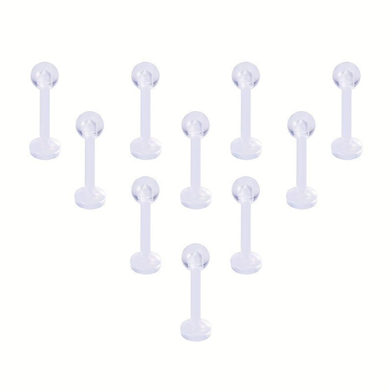 10PCS/Lot Mix Styles Hypoallergenic Simple Plastic Earrings Clear Ear Pins  Needle And Resin Earring Backs DIY Ear Accessories