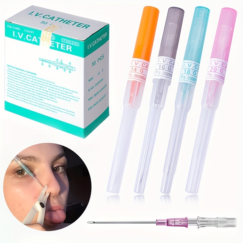 10 Piezas Agujas Para Tatuajes Y Piercings Desechables De Acero Inoxidable,  Del Calibre 13g/16g/18g/20g Con Empaquetado Estéril, Moda de Mujer