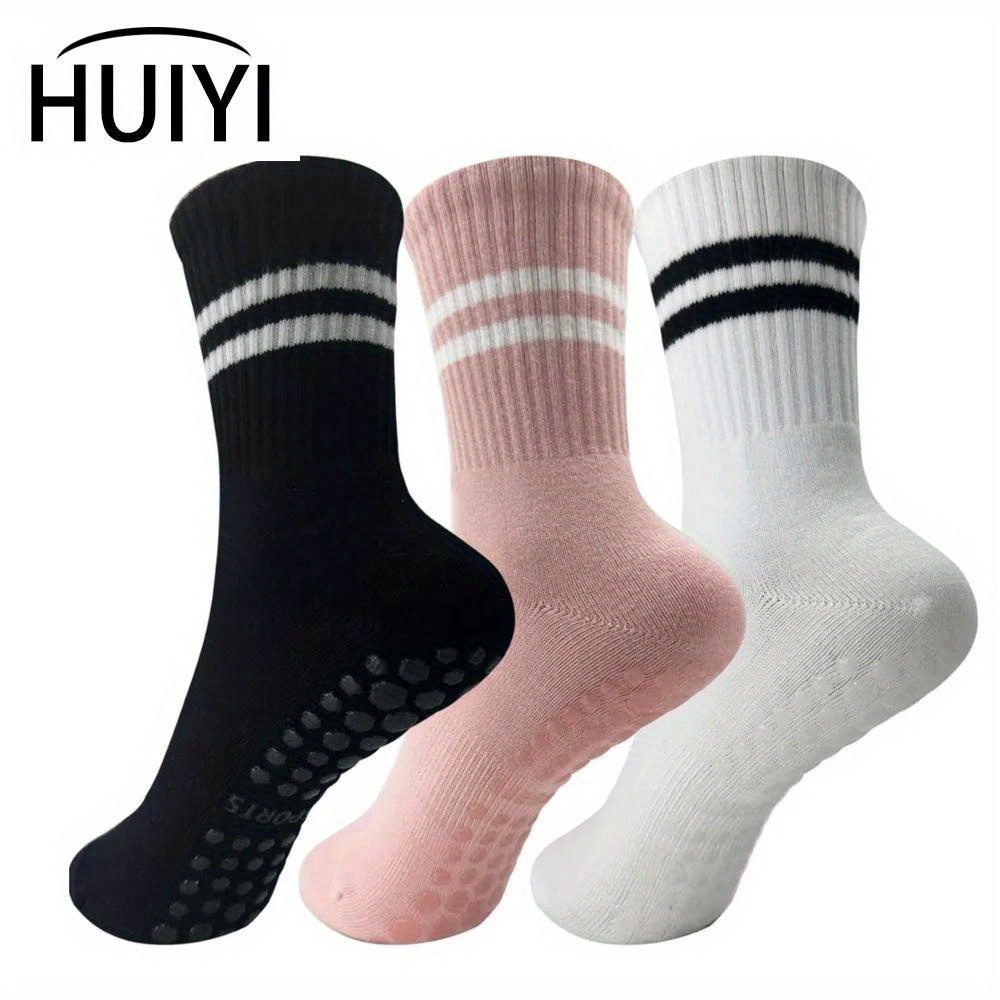 1 Pair Womens Non Slip Pilates Socks Solid Color Ballet Dance