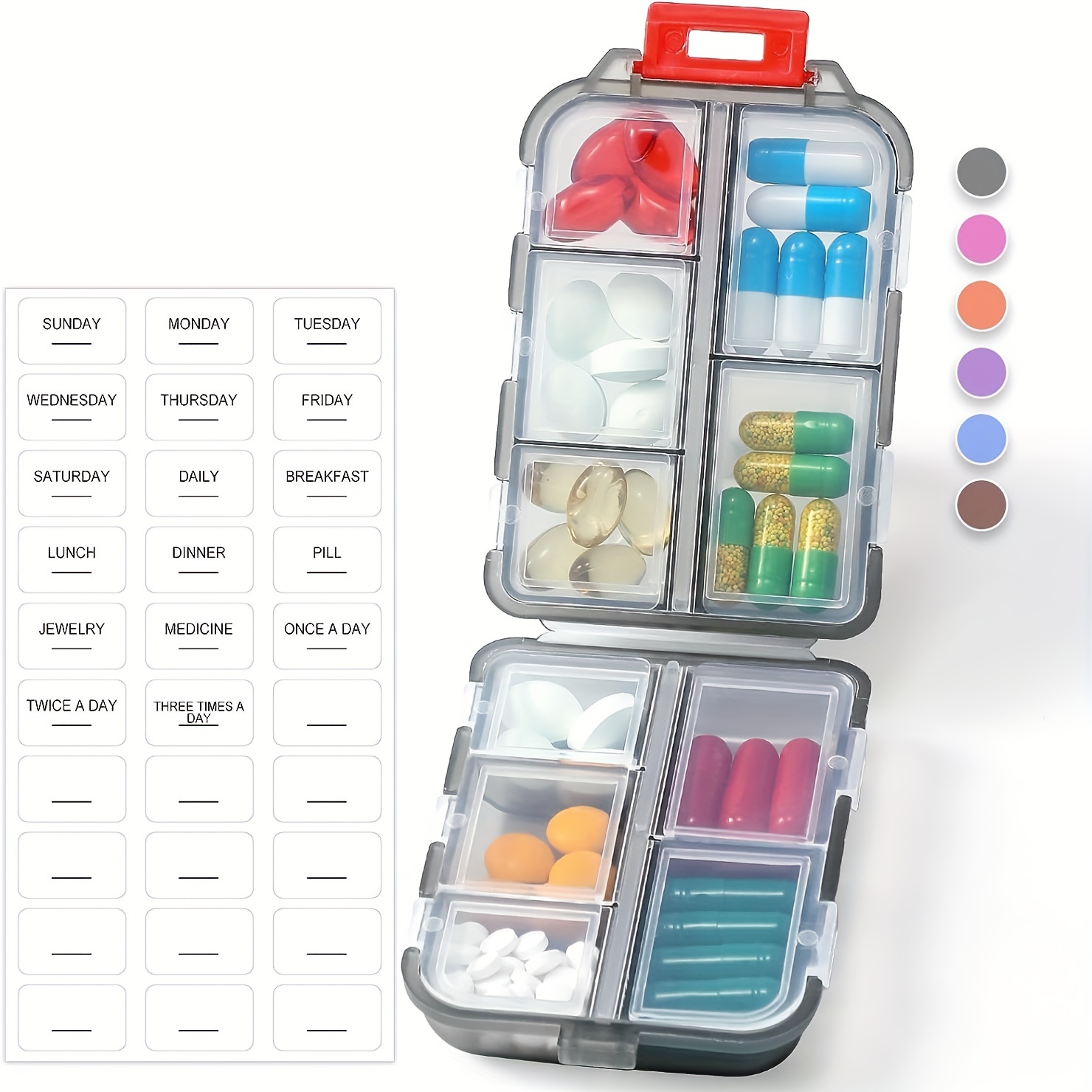 DIY Pocket Pharmacy with Medicine Labels Travel Daily Pill Container Mini  Medication Organizer Storage Pill Organizer Travel Essentials Pill Case 7