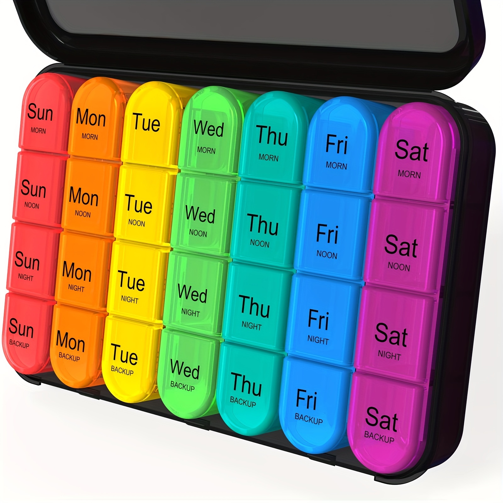 FYY - Pastillero diario con 7 compartimentos para pastillas, organizador de  pastillas de viaje, diseño plegable, para guardar vitaminas, aceite de