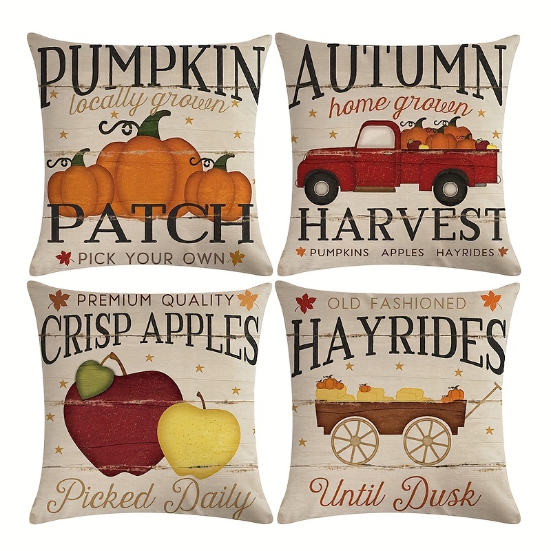 Antique Farmhouse Pumpkin Patch Fall Farmhouse Accent Pillow