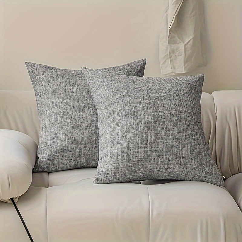 Cojines Decorativos Blancos Y Grises Para Sala Muebles Cuarto Elegante Sofa  2pc