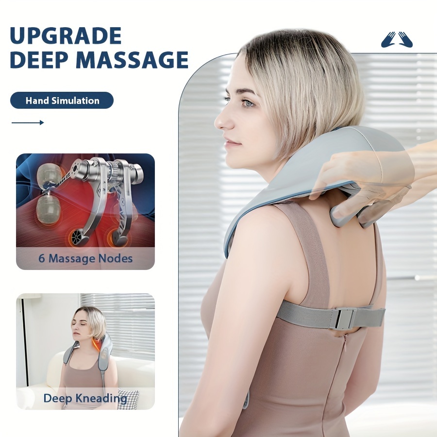 Neck and Back Massager with Soothing Heat Wireless Electric Deep Tissue 5D  Kneading Massage Pillow Shoulder Leg Body - AliExpress