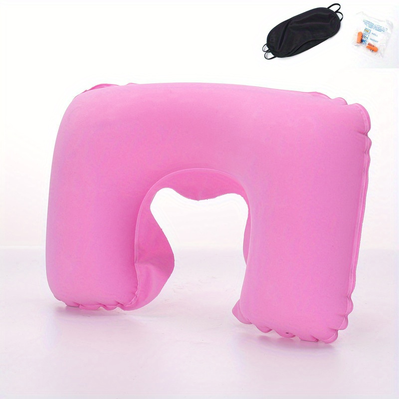 Inflatable Travel Pillow Head Cushion U Shaped Neck Rest Support Holiday  Plane