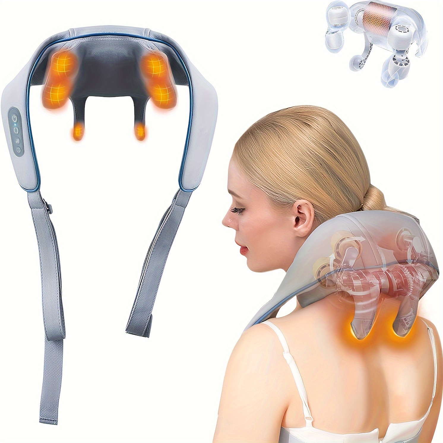 Masajeador Cervical Lumbar para Espalda Y Glúteos, cojín masajeador  corporal para hombros y cuello, masajeador de vibración de alta frecuencia  - AliExpress