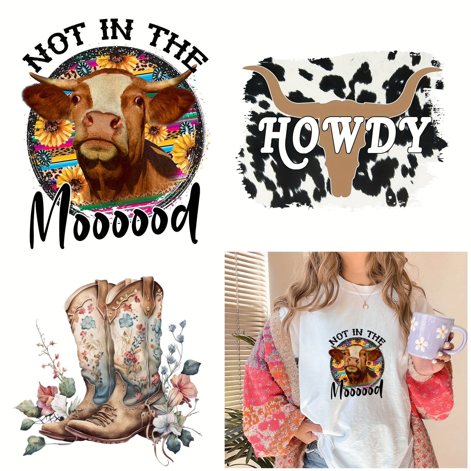 Cow Print Pattern Heat Transfer Vinyl - Cowboy or Cowgirl HTV