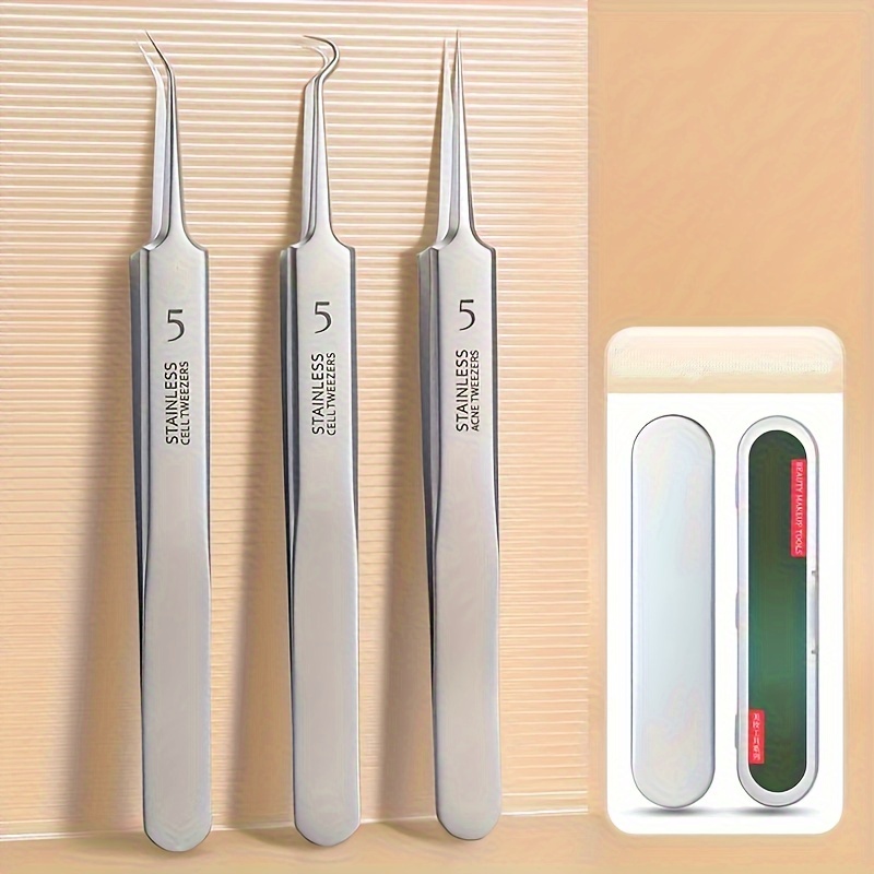 Stainless Steel precision tweezers Sharp Tweezers for Ingrown Hair.  Precision Sharp Needle Nose Pointed Tweezers for Splinters,Ticks & amp;  Glass