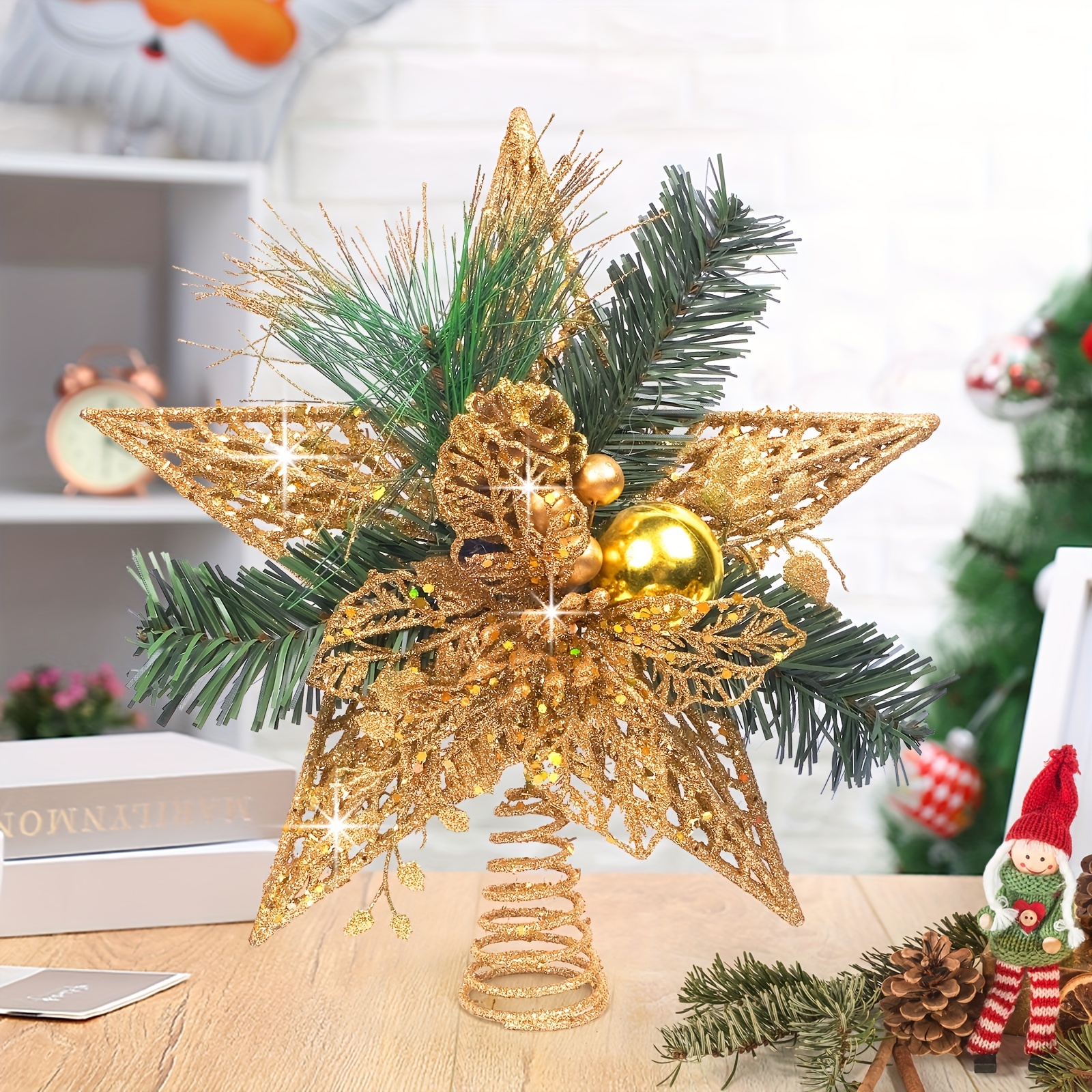 Christmas Tree Topper Star, Christmas Tree Topper Made Of Straw, Natural  Christmas Tree Topper, Handmade Christmas Tree Decoration, Fits All Sizes  Of Christmas Tree - Temu