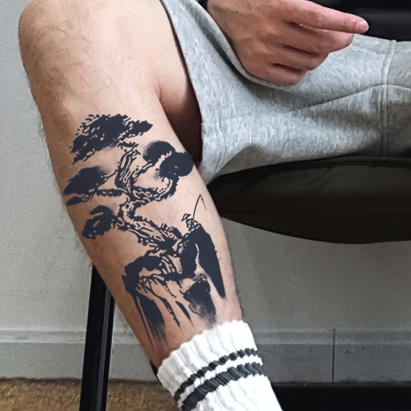 Mens Half Leg Tattoo - Temu