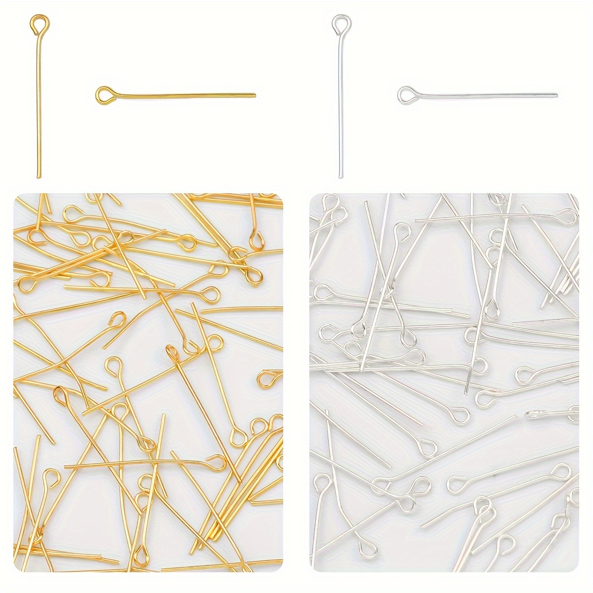 Lot Golden And Stainless Steel Color Eyepins Findings For Diy Jewelry Making  Earring Bracelet Accessories - Temu Germany