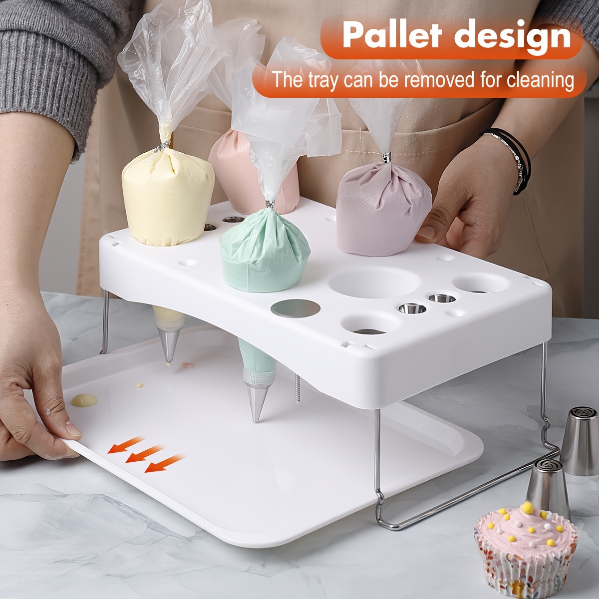 Pastry Bag Stand Detachable Pipping Tips And Bags Holder - Temu