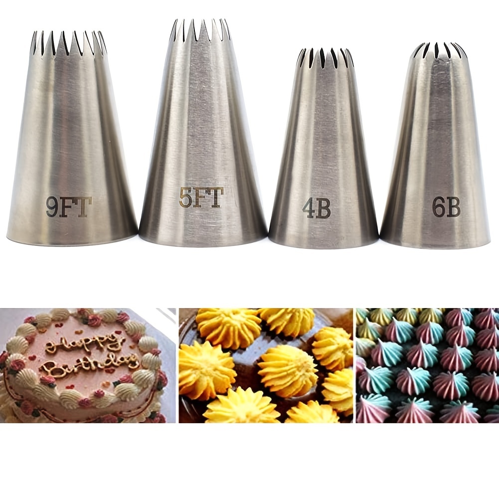 Stainless Steel Russian Piping Tips, Frosting Piping Baking Supplies Cake  Decorating Supplies Icing Piping Nozzle for Cookie Beginners , 11Pcs 