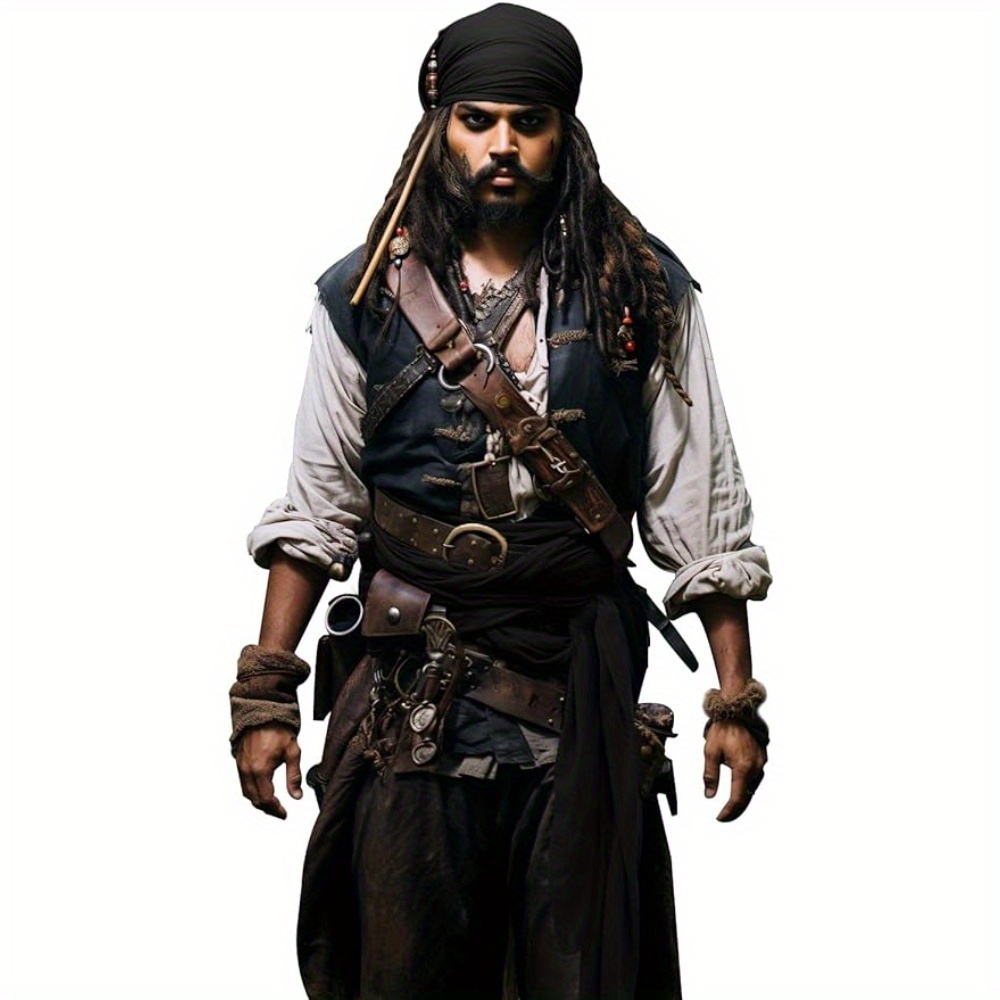 6 Piezas Set Disfraz de Pirata de Halloween, Pañuelo de Pirata Rojo Parches  de Ojo de Pirata de Calavera Negros Accesorios Piratas para Mujeres Hombres  Diadema de Pirata para Niños Cosplay 