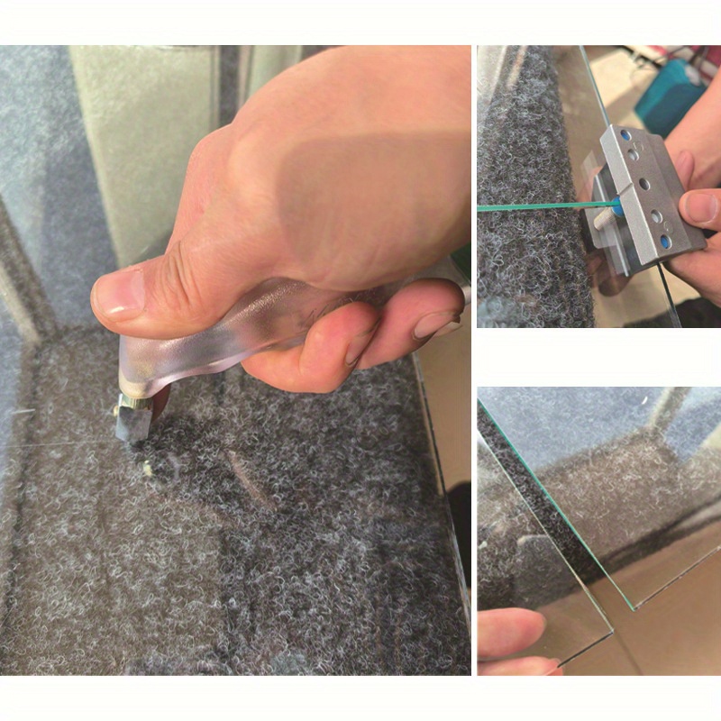 Yoidesu Cortador de vidrio portátil tipo rueda de mano, cortador de vidrio  con mango antideslizante para corte de vidrio de 3 ~ 0.591 in para corte de