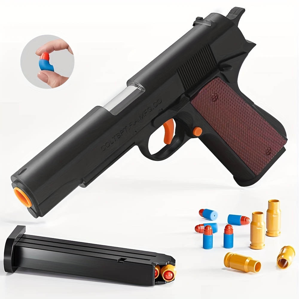 pistola de juguete realista barato pistola de plástico nerfs pistola glock  shell eyecting pistola de juguete para niños al aire libre
