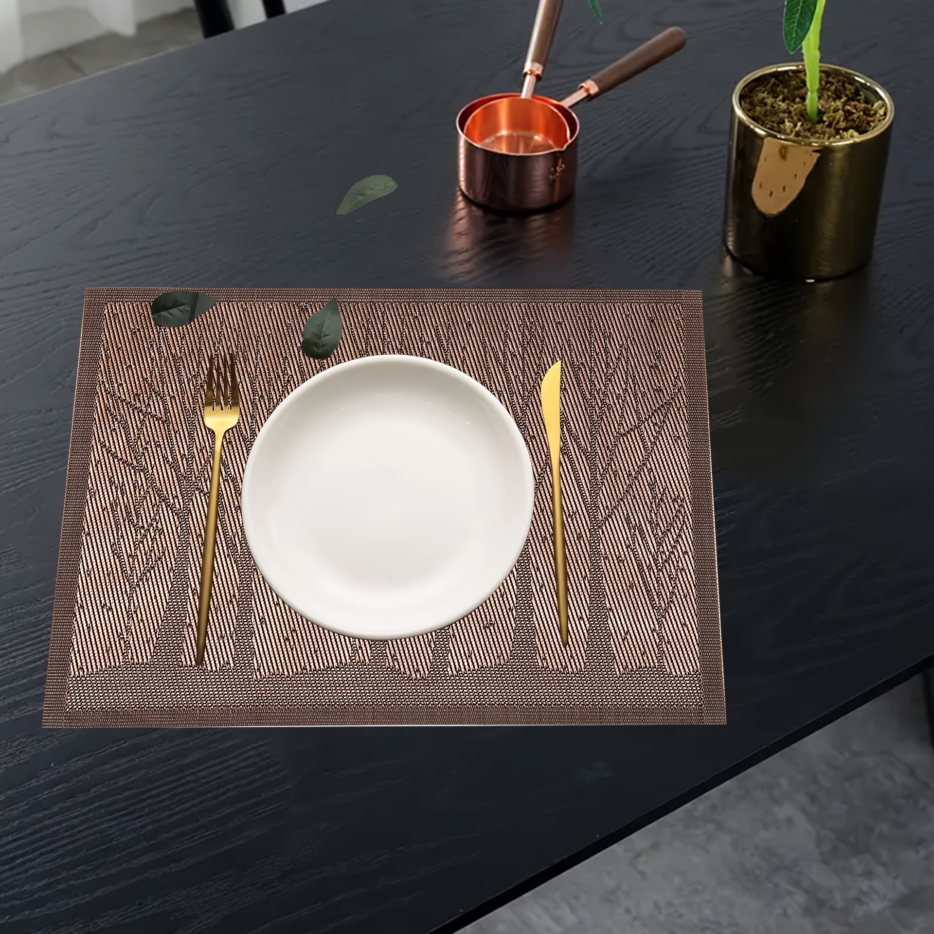 Retro Rustic Barn Wood Placemats Set of 6 Kitchen Dining Table Tableware  Washable Place Mats with Non-Slip Oil-Proof Heat-Resistant Wipeable