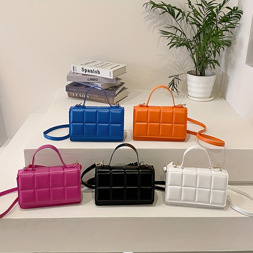 Matte PU Leather Crossbody Bag Candy Chain Pillow Handbag Letter