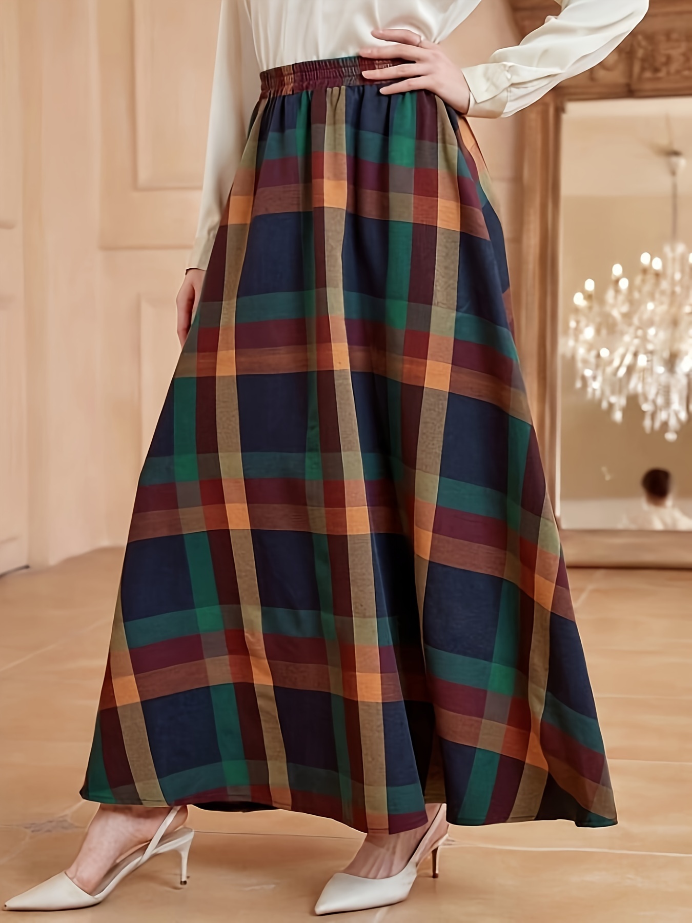 Plaid maxi 2024 skirt short