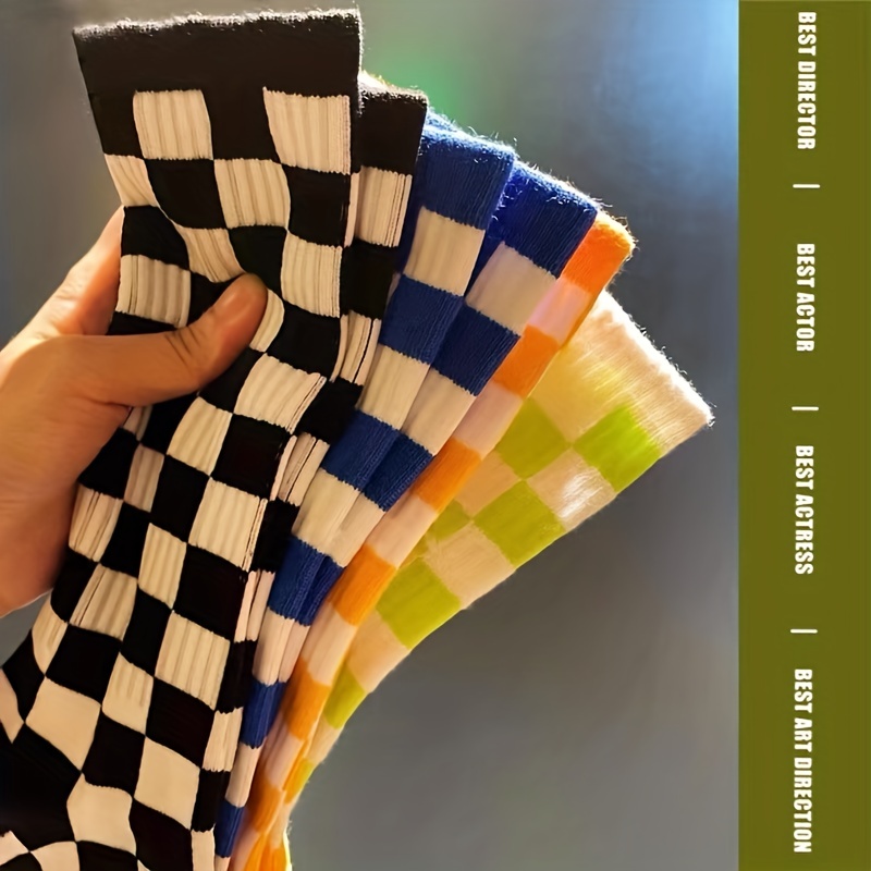 Boys Kids Fashion Plaid Versatile Soks, Warm Comfy Socks For