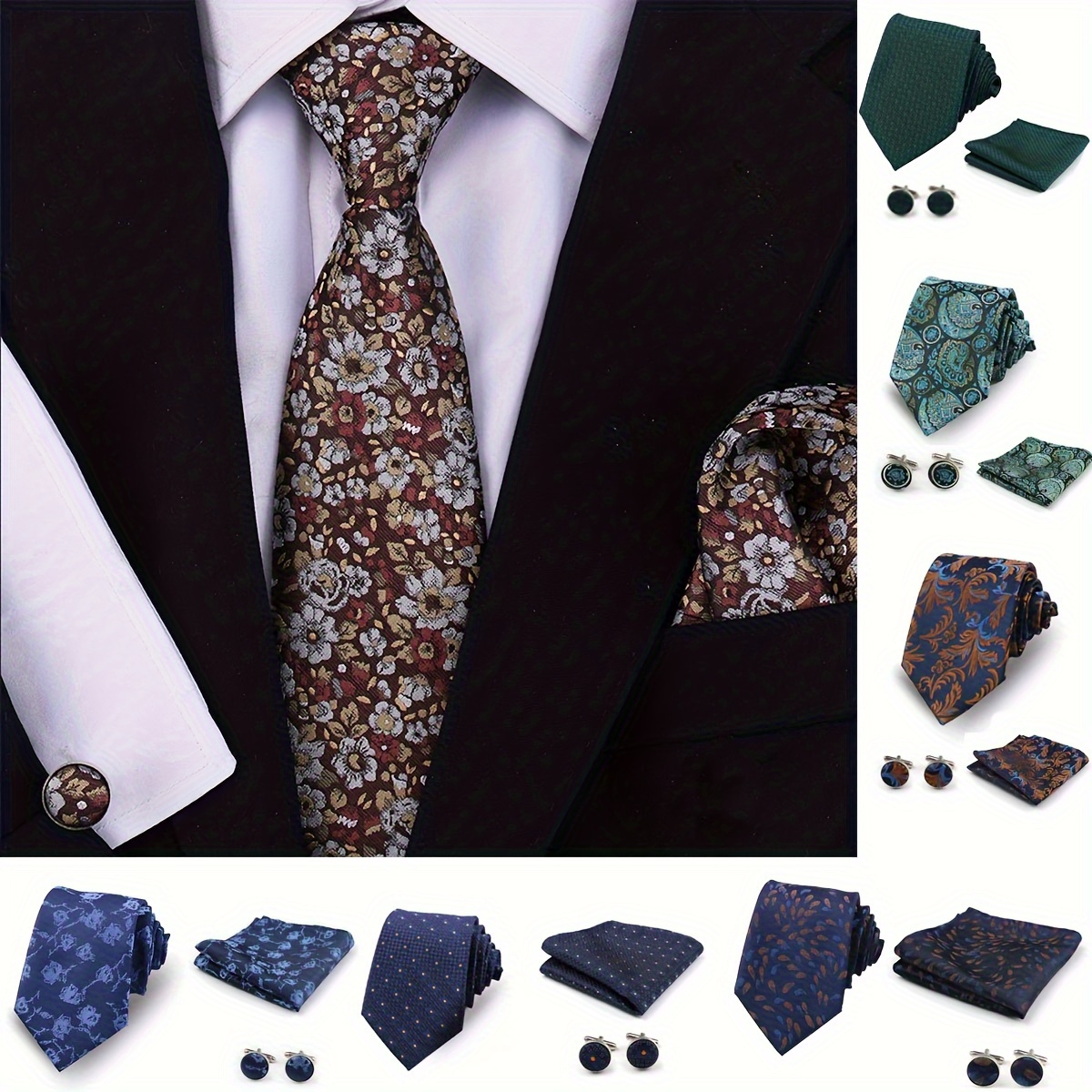  9 corbatas clásicas de seda para hombre, corbatas tejidas de  jacquard para el cuello, para negocios, regalo de boda, 9 estilos, Color  elegante. : Ropa, Zapatos y Joyería
