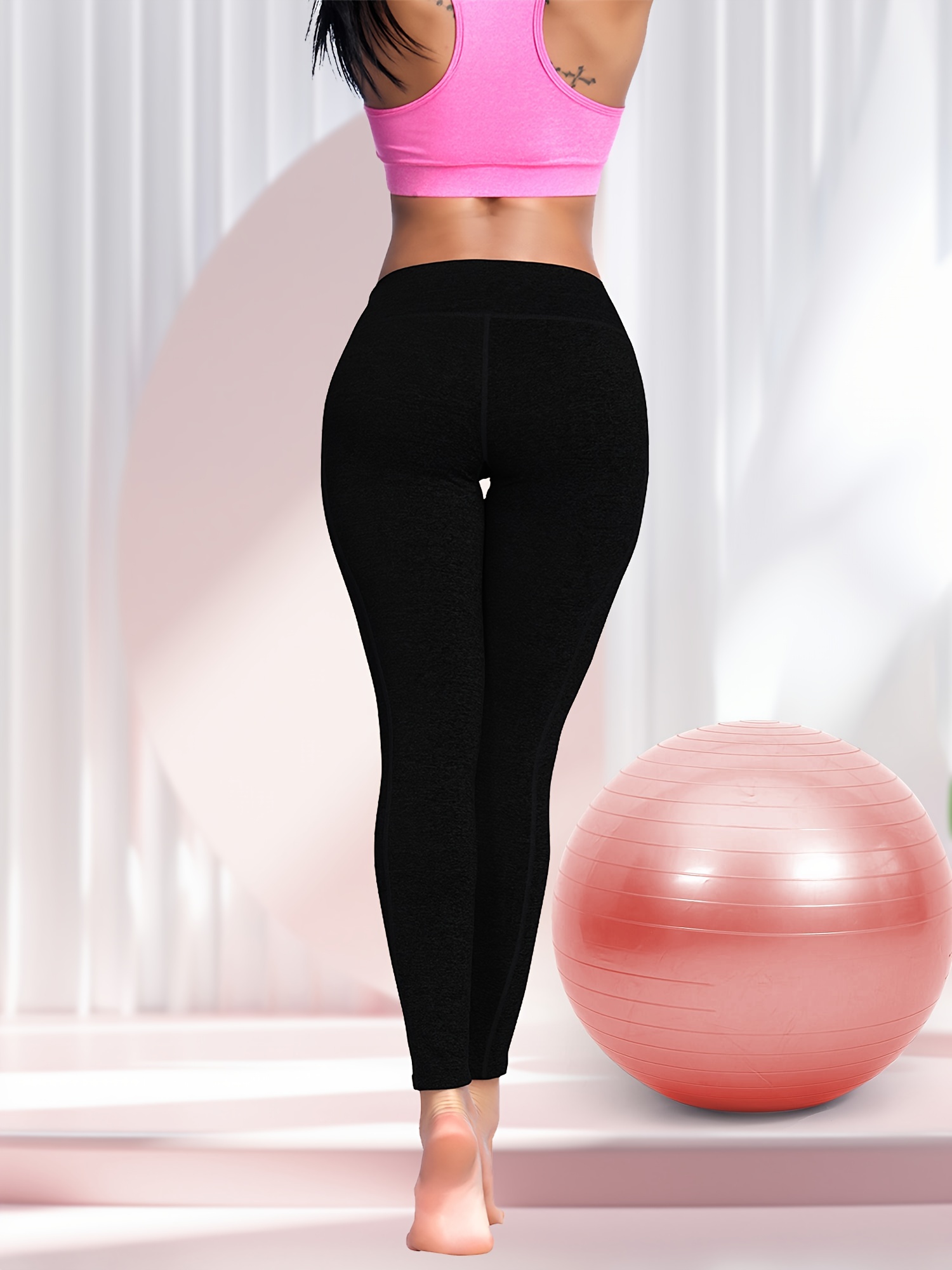 Cross Waist Yoga Butt Lifting Yoga Pants, High Waist Sports Tight Pants,  Women's Activewear