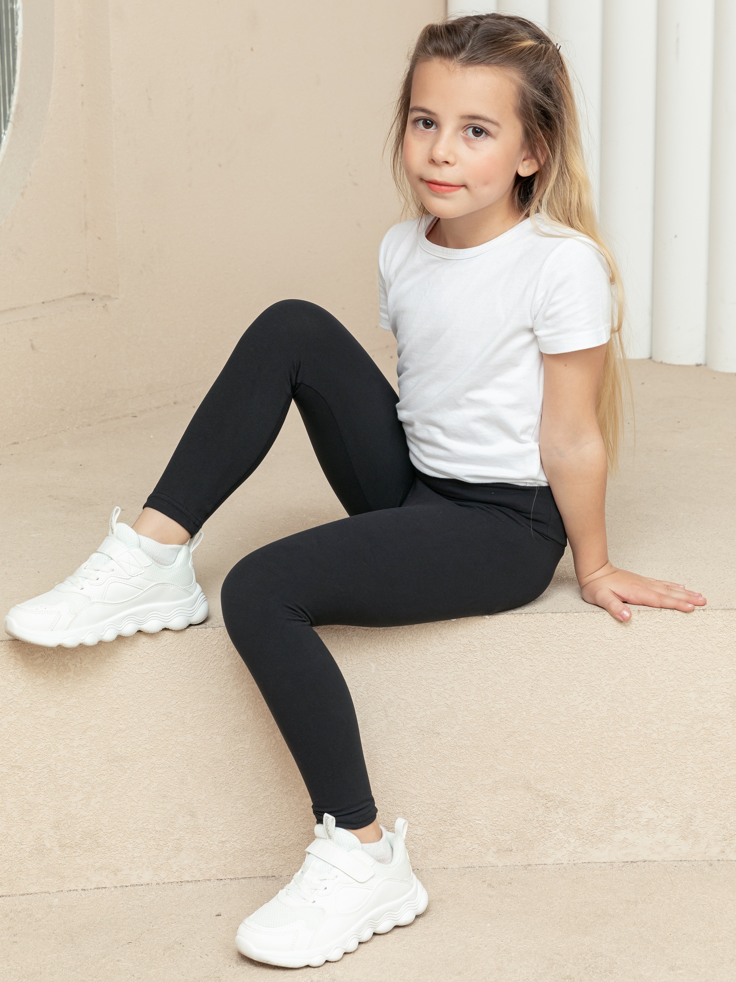 4pcs/set Little Girl's Cropped Leggings, Modal Comfortable Thin Spring &  Summer Sports Pants