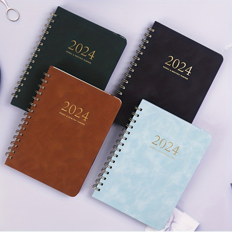 2024 Weekly Monthly Planner 2024 Floral Coil Design Planner Weekly Monthly  Notebook Stationery or School Office Schedule Book - AliExpress