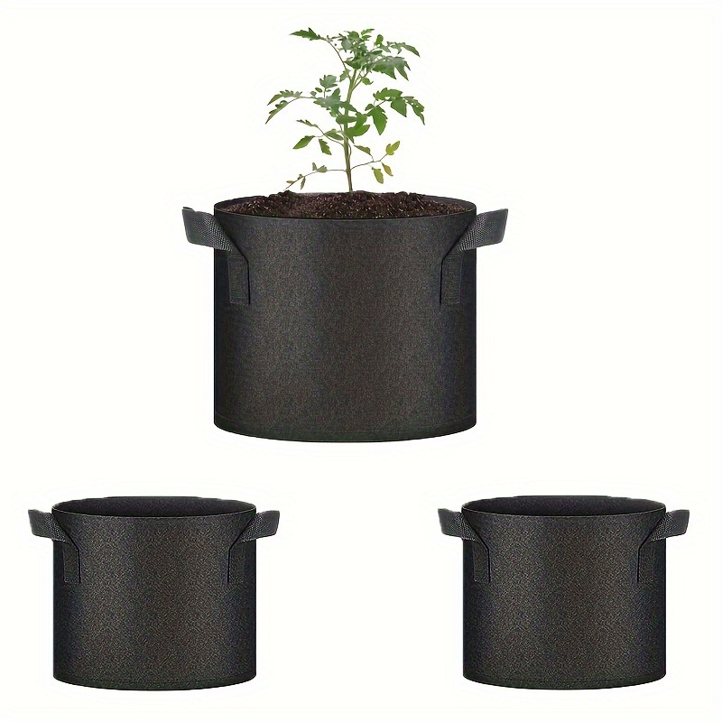 Grow Bags 5 Gallon 7 Gallon 10 Gallon Three Kind Of Size Plant Grow Bags,  Nonwoven Plant Fabric Pots With Handles - Temu