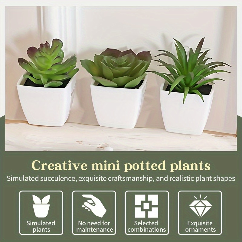 Simulation créative d'amour Cactus, 4 pièces, décoration de voiture en  résine, plante en pot, bonsaï - AliExpress