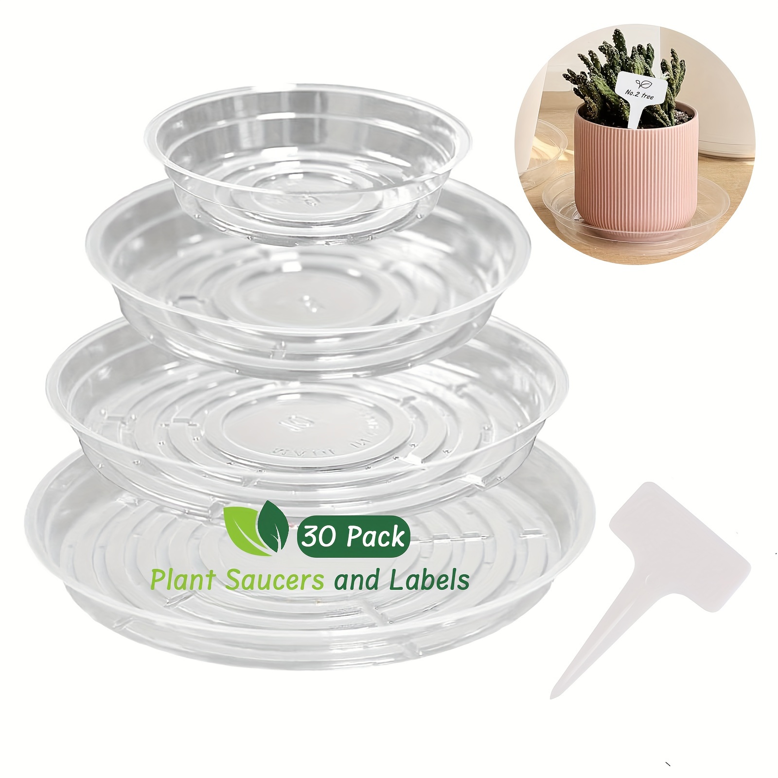 30 Pack Plant Saucers for Indoors 6 Inches Plant Trays for Pots Plastic  Trays for Plants Square Plant Drip Trays for Potted Plants Flower Pot  Saucers