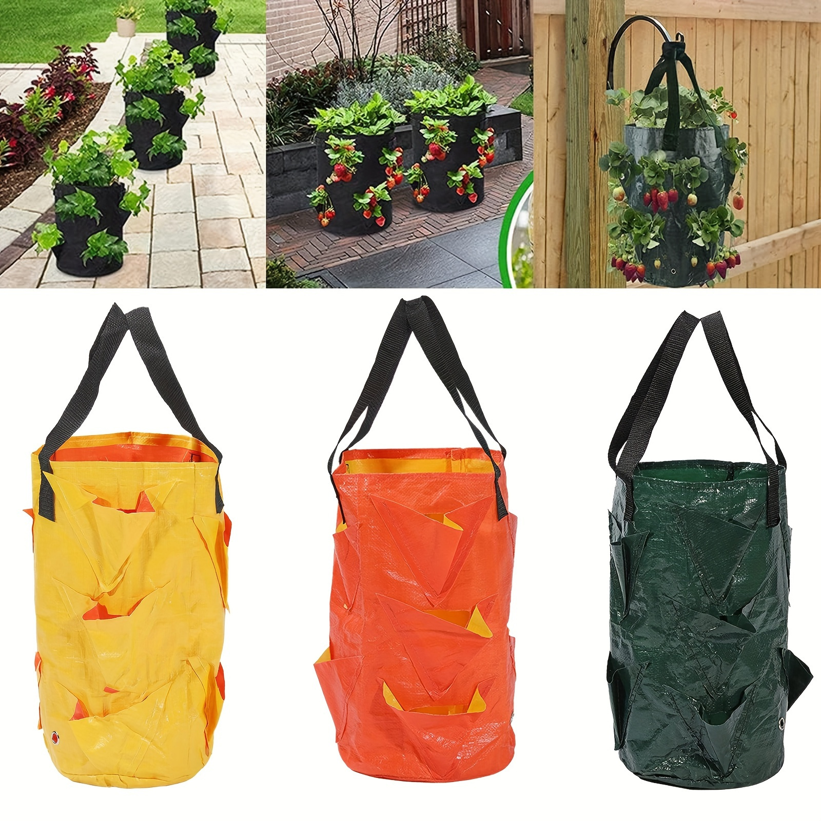 Grow Bags Strawberry Planter Bags With Handles Heavy Duty - Temu