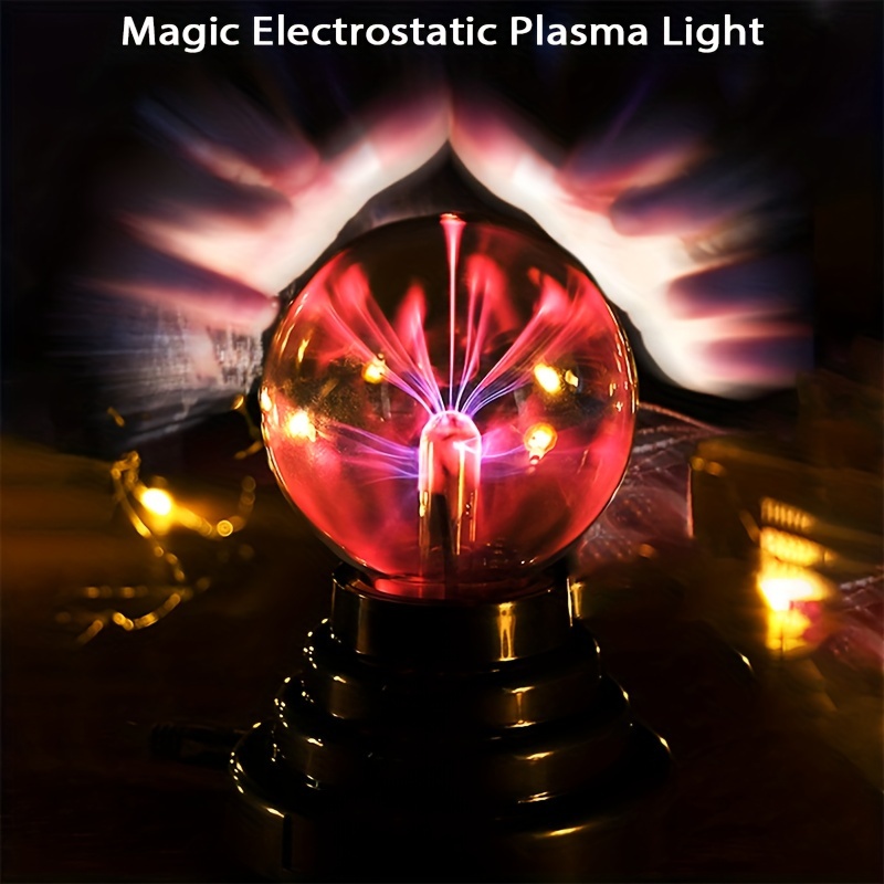 Bola de plasma mágica, luz de bola de plasma electrostática sensible al  tacto 15 cm 6 pulgadas, lámpara de plasma de bola eléctrica para decoración  de dormitorio, regalos de Navidad, luz nocturna para