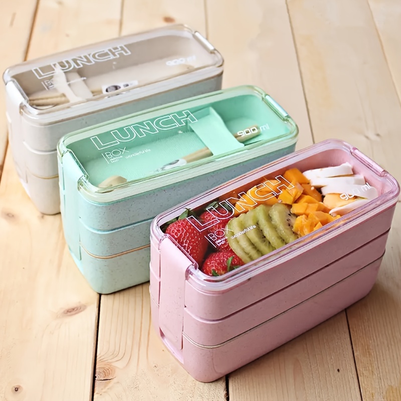 Square Six Button Stainless Steel Three Grid Lunch Box Japanese Simple  Thermal Lunch Plate Student Bento Box For Kids Meal - AliExpress