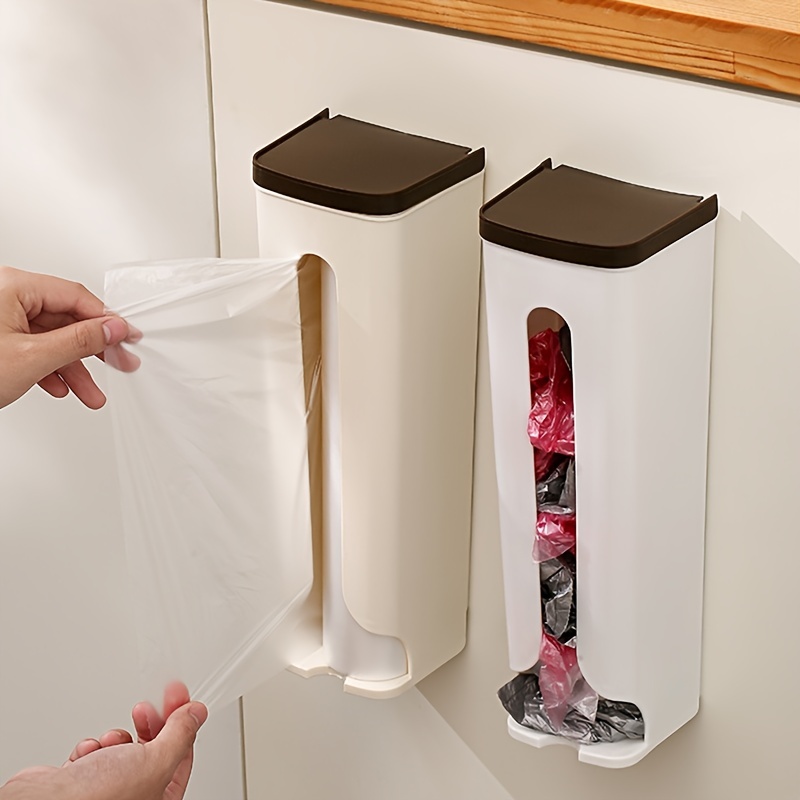 Plastic Bag Holder Wall Mount, Adhesive Trash Bag Dispenser Roll Holder, Grocery  Bags Wall Mount Storage, Easy Hanging Over Cabinet Door Under Sink Bag  Saver - Temu