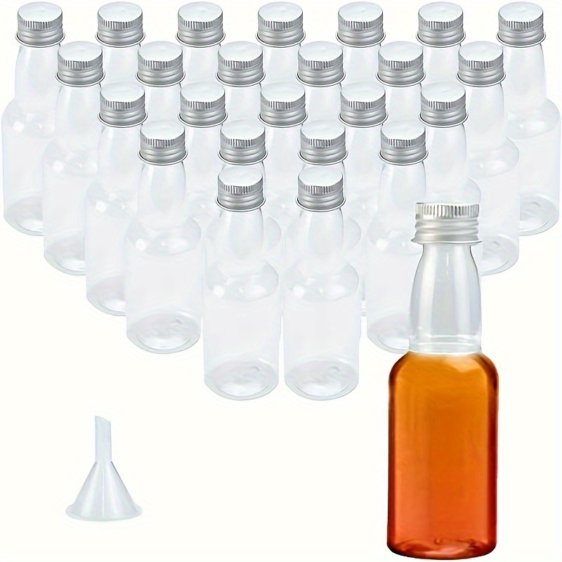 MaxMau Small Glass Bottles with Aluminum Screw lids Clear 20 Milliliter,100  Packs