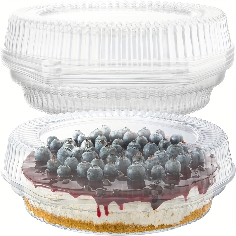 2 Pack Pie Carrier Cake Storage Container with Lid | 10.5 Large Round Plastic Cupcake Cheesecake Muffin Flan Cookie Tortilla Holder Storage