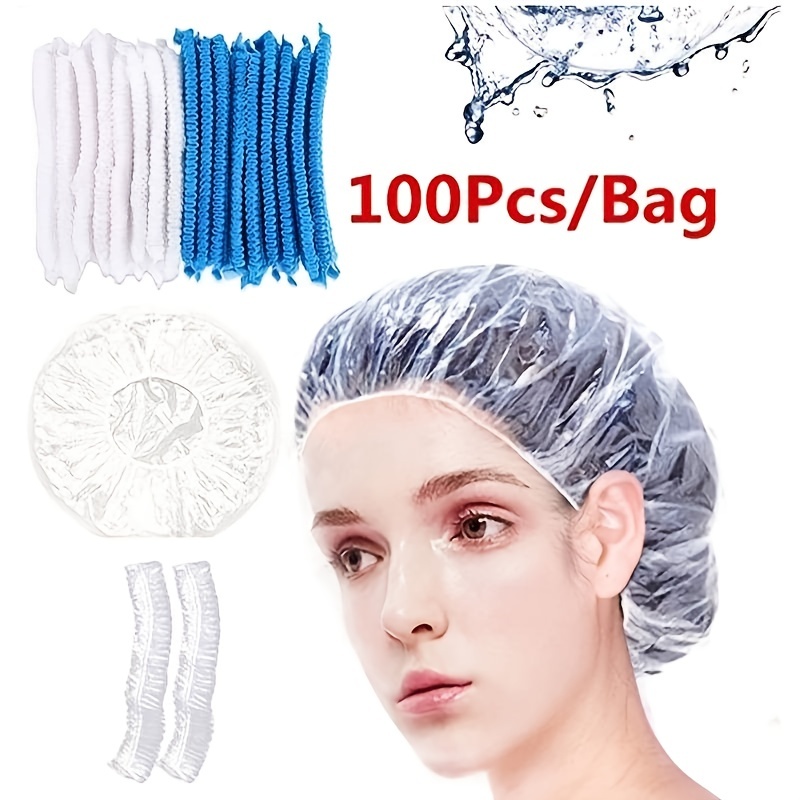 Cuffia Doccia Monouso Plastica Trasparente 100 pezzi, Amison Doccia  Cappuccio Capelli Protezione per Salone, Spa, Viaggio, Hotel