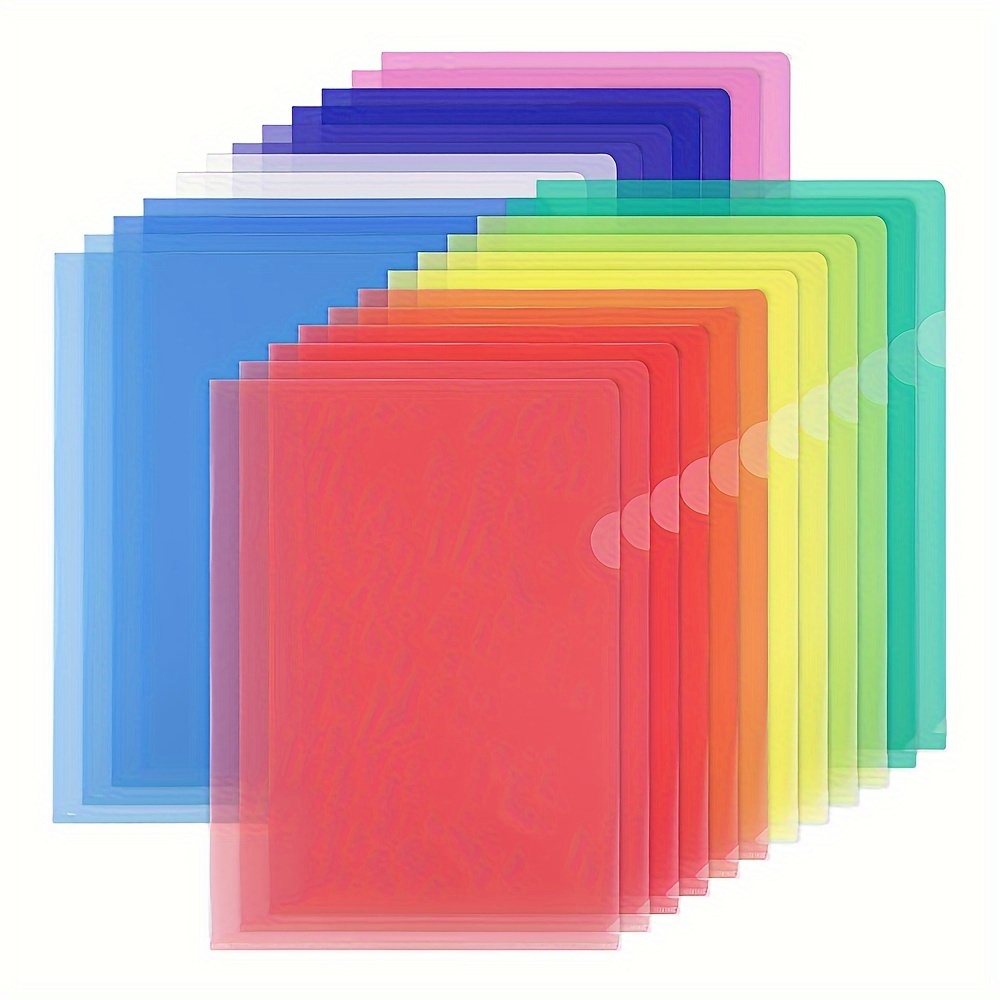 EOOUT 24pcs Clear Envelopes, Expandable Folders for Documents and  Waterproof Folders with Snap Closure, A4 Size Letter Size, for School and  Office