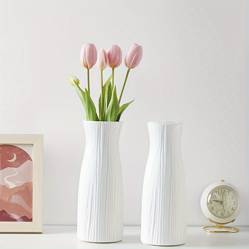 Flower Vase Decor Plastic Vase Imitation Ceramic Flower Pot Flower Basket  Nor Jf