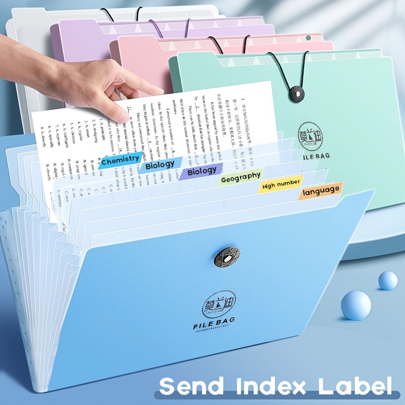 A4 Expanding File Folder with Zipper 13 Pockets Accordion Expanding File Document  Organizer with Labels and Front Pocket Holder - AliExpress