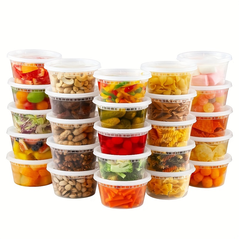 DuraHome Deli Containers with Lids for Food Storage Leakproof - 60 Sets  BPA-Free Plastic Microwaveable Clear Food Storage Container Premium  Quality