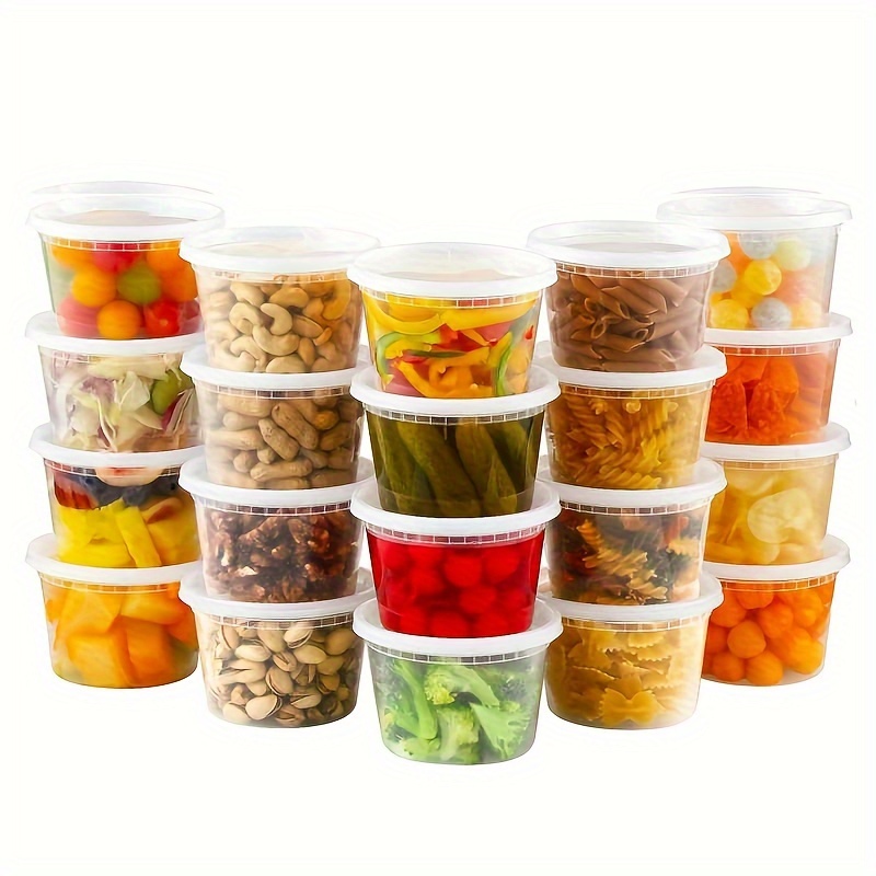 Glotoch 48 Pack 16 oz. (2 Cups) Plastic Food and Drink Storage