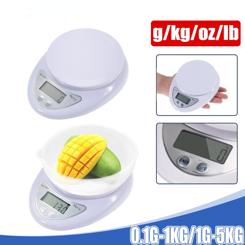 1 Pcs 5kg/1g Portable Digital Scale LED Electronic Scales Food Balance  Measuring Weight Kitchen LED Electronic Scales